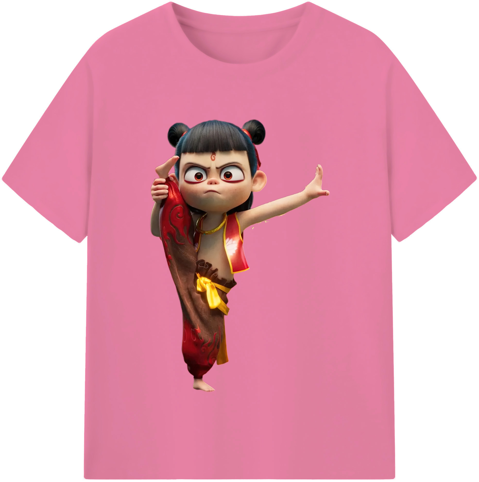 （画像用） Ne Zha 2 ナタ 魔童の大暴れ 綿100％半袖Tシャツ（フロントプリント）
